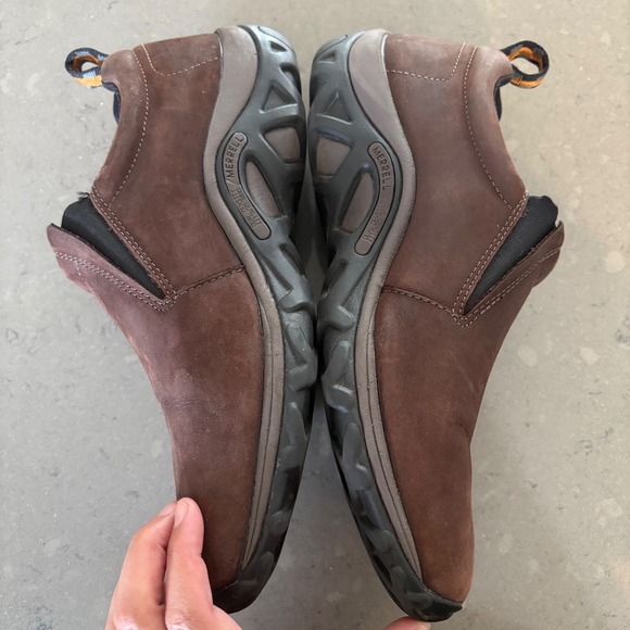 Merrell‎ Jungle Moc Nubuck Men 13 Brown Leather Slip On Shoe Work Casual READ - Picture 2 of 7